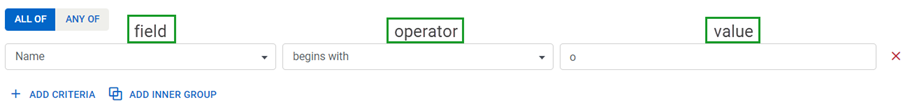 Setting query criteria